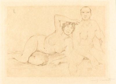 两个人（两个人的裸体） 作者 洛维斯·科林斯（Lovis Corinth）