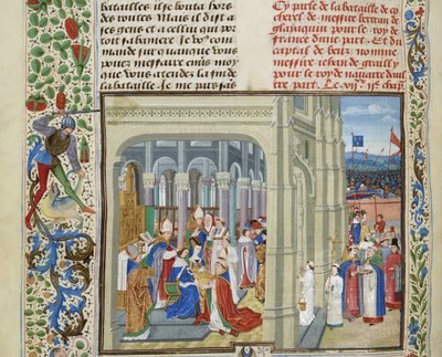 1364年5月19日法国查理五世的加冕仪式，约1470-1475年。 作者 Loyset Liedet