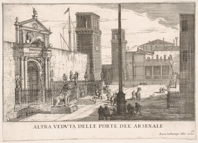 图63：船厂和军械库Arsenale大门的视图，威尼斯，1703，fr ...，1703。 作者 卢卡·卡莱瓦里