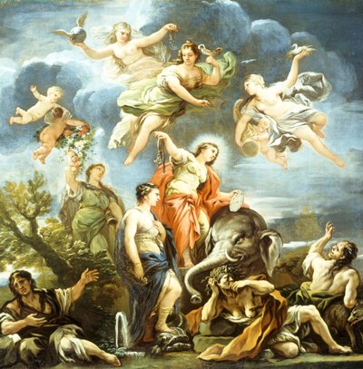 节制的寓言》，卢卡-乔丹诺，布面油画 作者 卢卡·乔丹奴（Luca Giordano）