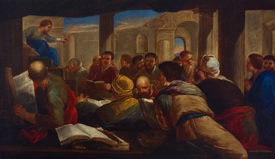 基督与医生争论 作者 卢卡·乔丹奴（Luca Giordano）