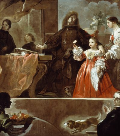 向贝拉斯克斯致敬，为桑提斯坦伯爵献上的作品 作者 卢卡·乔丹奴（Luca Giordano）