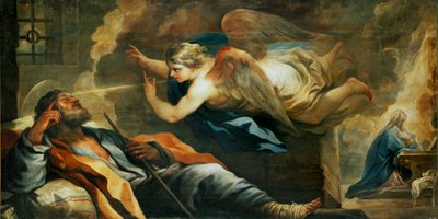 约瑟夫的梦......（布面油画） 作者 卢卡·乔丹奴（Luca Giordano）