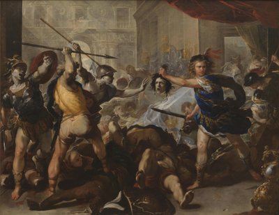 珀尔修斯（Perseus）将飞哥和他的追随者转向石，1680年代初期 作者 卢卡·乔丹奴（Luca Giordano）
