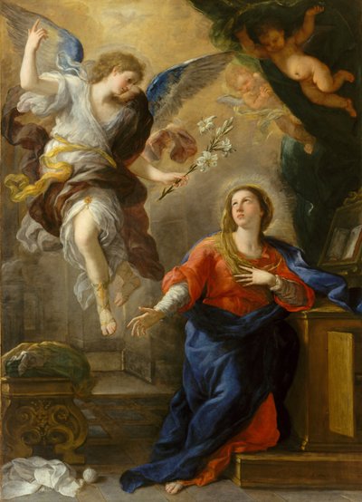 天使报喜，1672年 作者 卢卡·乔丹奴（Luca Giordano）