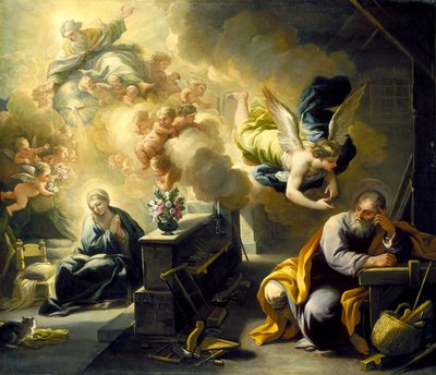 圣约瑟夫之梦》，约 1700 年（布面油画） 作者 卢卡·乔丹奴（Luca Giordano）