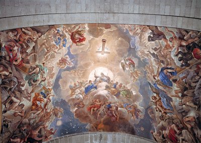 死者的复活，西班牙埃斯科里亚尔（San Lorenzo de Escorial）圣劳伦斯修道院的天花板 作者 卢卡·乔丹奴（Luca Giordano）