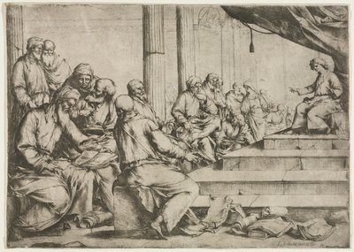 年轻的基督在圣殿里教书 作者 Luca Giordano