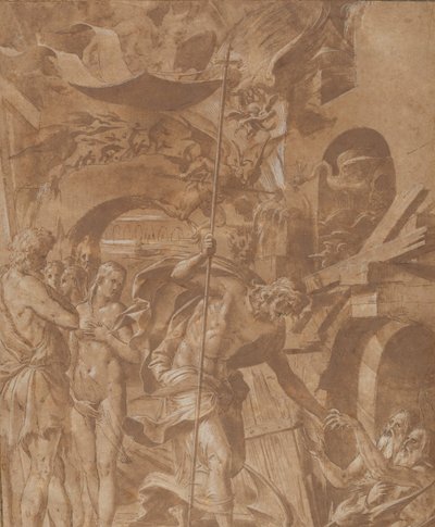 基督在地狱里，约1547-48。 作者 卢卡·彭尼（Luca Penni）