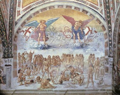 大教堂壁画特写，"肉体的复活"，Luca Signorelli，奥维多，翁布里亚，意大利 作者 卢卡·西诺雷利（Luca Signorelli）