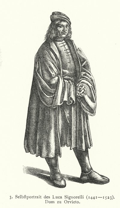 意大利文艺复兴时期艺术家 Luca Signorelli 自画像（版画） 作者 卢卡·西诺雷利（Luca Signorelli）