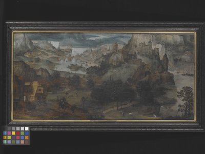 飞往埃及的风景（木板油画） 作者 Lucas (circle of) Gassel