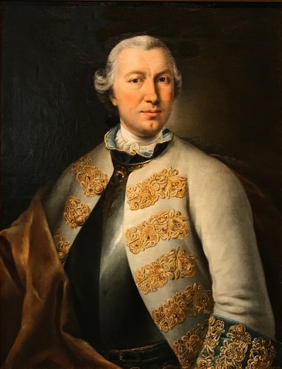 卡尔·冯·西维尔斯伯爵肖像1710-1774，1755年。 作者 Lucas Conrad Pfandzelt