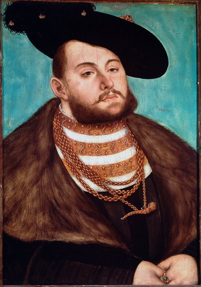 约翰·弗雷德里克二世的肖像，萨克森州的选举人 作者 Lucas Cranach
