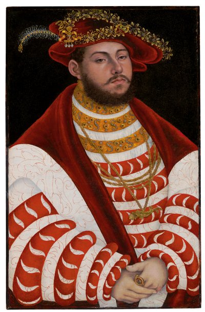 萨克森州选举人约翰·弗雷德里克一世的肖像 作者 Lucas Cranach