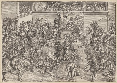 与桑普森和狮子的锦标赛 作者 Lucas Cranach