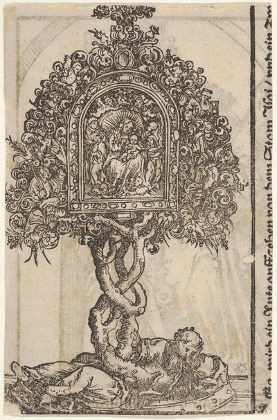 维滕贝格（Wittenberg）遗物大系列中的金色和耶西树，1509年。 作者 卢卡斯·克拉纳赫