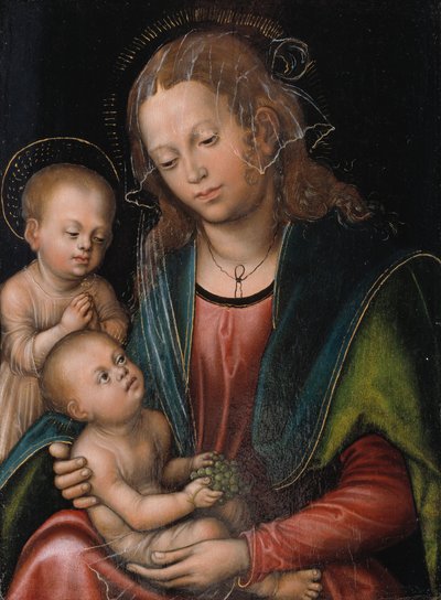丹麦文：  Maria med barnet og den lille Johannes 圣母与圣婴圣约翰崇拜的圣婴 作者 卢卡斯·克拉纳赫