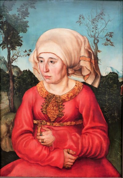 德语：Bildnis der Frau eines Rechtsgelehrten 一位法学家妻子的肖像 作者 卢卡斯·克拉纳赫
