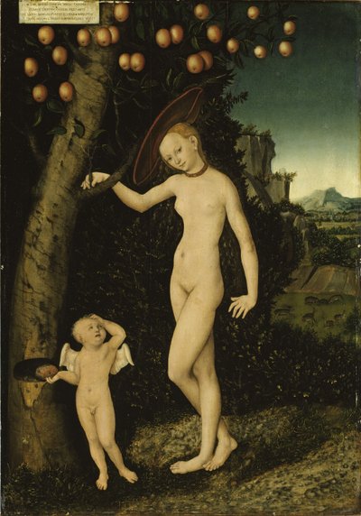 德语： Venus mit Amor als Honigdieb 维纳斯和丘比特是采蜜贼 作者 卢卡斯·克拉纳赫