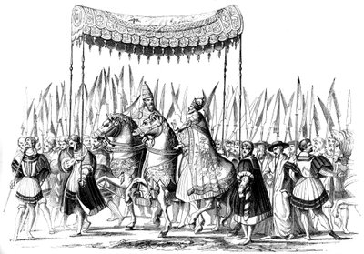 帝国游行，1529-1530 1849。 作者 卢卡斯·克拉纳赫