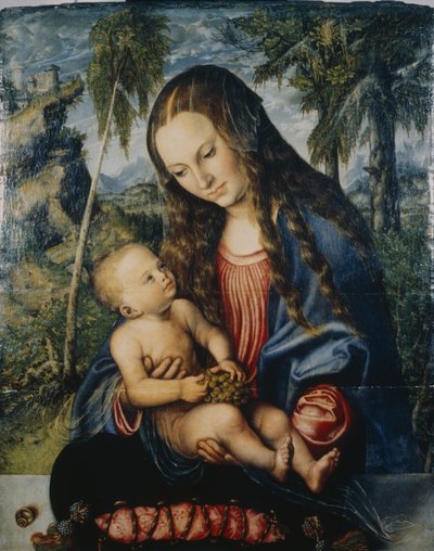 麦当娜在杉树下，1510 作者 Lucas Cranach the Elder