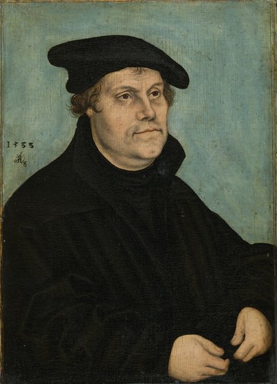 马丁·路德（Martin Luther）1483-1546，年龄50岁，1533 作者 Lucas Cranach the Elder