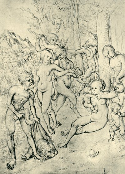 色情狂和若虫，1520-1530年，1943年。 作者 卢卡斯·克拉纳赫