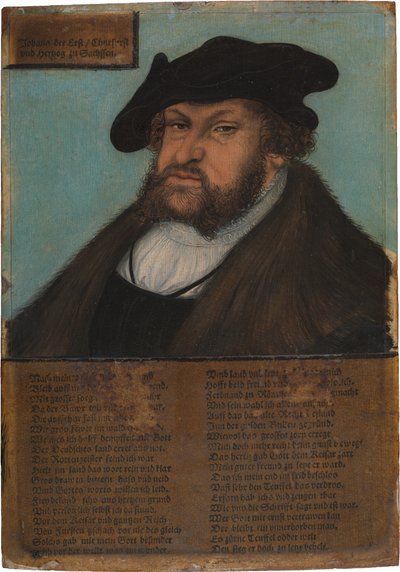 约翰一世（1468-1532），君士坦丁，萨克森选帝侯 作者 老卢卡斯克拉纳赫和工作室