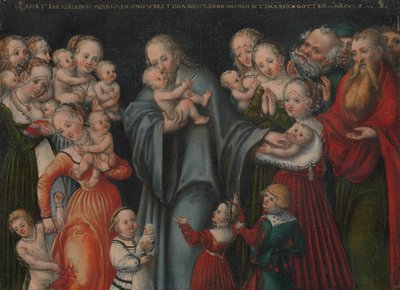 基督祝福儿童，约。 1545-50。 作者 卢卡斯·克拉纳赫（Lucas Cranach）