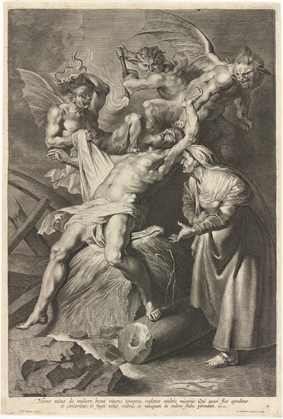 被恶魔折磨、被妻子虐待的约伯 作者 Lucas Emil Vorsterman after Sir Peter Paul Rubens
