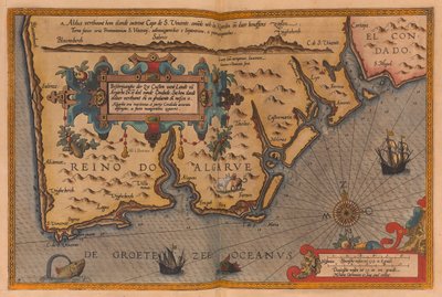 题为 "Speculum nauticum super navigatione maris occidentalis confectu, continens omnes oras maritimas Galliae, Hispaniae, and praecipuarum partium Angliae "的超大地图集，约 1591 年（绘图）。 作者 卢卡斯·詹森·瓦格纳尔