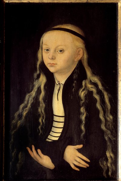 马格达莱娜·路德 (1529-1542) 的女儿马丁·路德的肖像 老卢卡斯·克拉纳赫 (或老卢卡斯·克拉纳赫) 的画作 作者 老卢卡斯·克拉纳赫