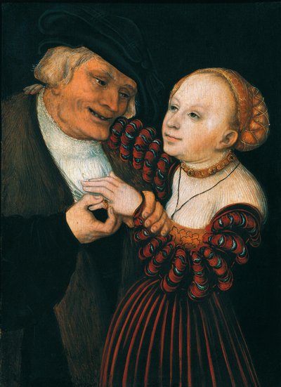 老人和年轻女子》，约1530年（布面油画 作者 老卢卡斯·克拉纳赫