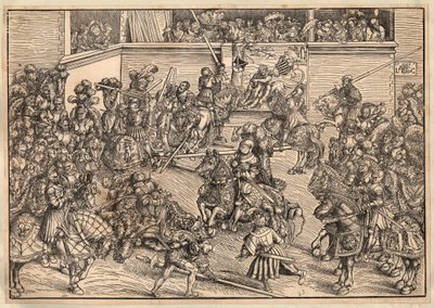 Tournoi - 锦标赛 - Cranach, Lucas, the Elder (1472-1553) - 1509 - 木刻 - 29,8x42,7 - 私人收藏 作者 老卢卡斯·克拉纳赫