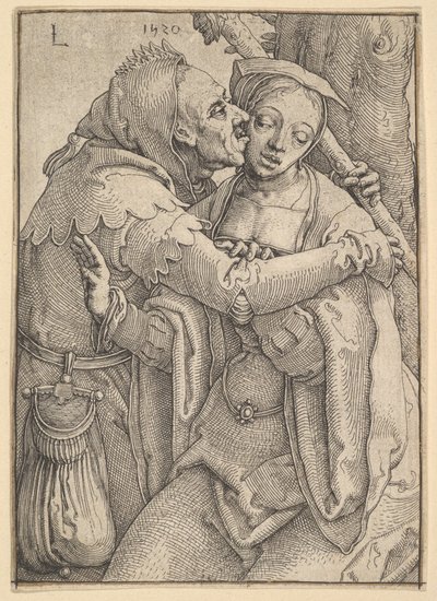 傻瓜和女人，1520年。 作者 卢卡斯·范·莱登