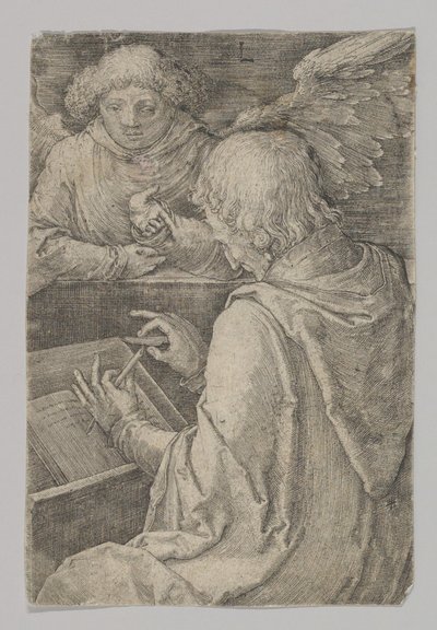 圣马修（The Matthew），出自《四福音传教士》系列（1518）。 作者 卢卡斯·范·莱登