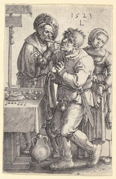 牙医，1523年。 作者 卢卡斯·范·莱登