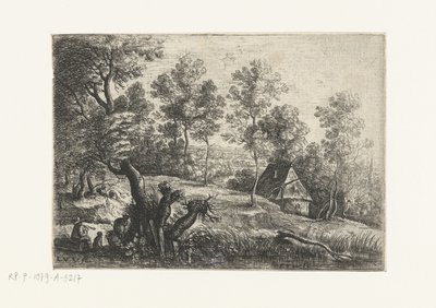 有房屋和水井的风景
五幅风景画（系列名称） 作者 弗兰斯·范登·维恩加德