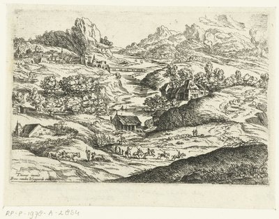 有骑士的风景画
提香（系列名称）后的小幅风景画 作者 弗兰斯·范登·维恩加德