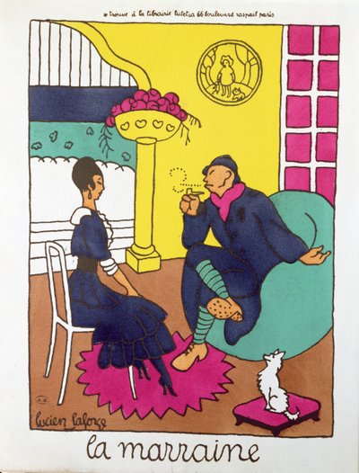 第一次世界大战士兵与他的 "教母"，约 1916 年（彩色石版画） 作者 露西恩·拉福格（Lucien Laforge）