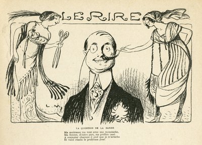 Illustration in Le Rire, 23/03/12 -the question of the beard (engraving) 作者 露西安·梅蒂（Lucien Metivet）