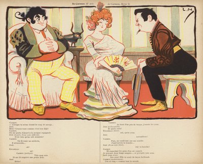 Re-Carmen（彩色石版画） 作者 露西安·梅蒂（Lucien Metivet）