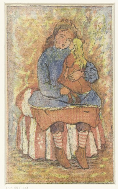 抱娃娃的女孩 作者 卢西安·皮萨罗（Lucien Pissarro）