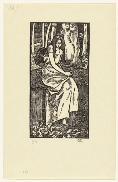 森林中的女人
林地女孩 作者 卢西安·皮萨罗（Lucien Pissarro）