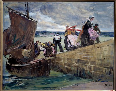 布列塔尼 Sainte Marine 的走私者 Lucien Simon (1861-1945) 的画作，1907 年雷恩艺术博物馆 作者 Lucien Simon
