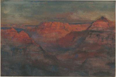余辉，亚利桑那州大峡谷，约1904年（带纸板水粉和水粉） 作者 露西恩·怀廷·鲍威尔（Lucien Whiting Powell）
