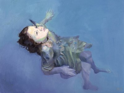 漂浮的女孩，2004 年（布面油画） 作者 露辛达·阿伦德尔