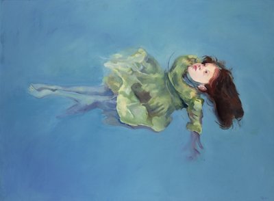 漂浮的女孩，2004 年（布面油画） 作者 露辛达·阿伦德尔