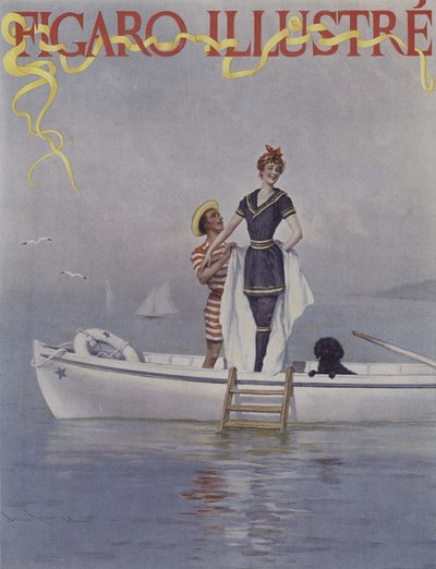 海上的满水。着名的费加罗的封面，1894年8月 作者 Lucius Rossi